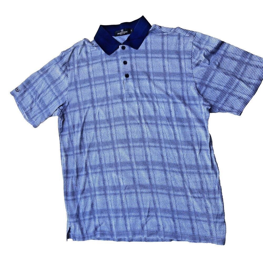 Bugatchi Mens Printed Cotton Polo Vomo Short Sleeve Polo Ombré Gradient sz XL
